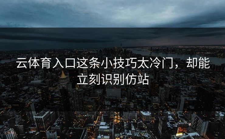 云体育入口这条小技巧太冷门，却能立刻识别仿站